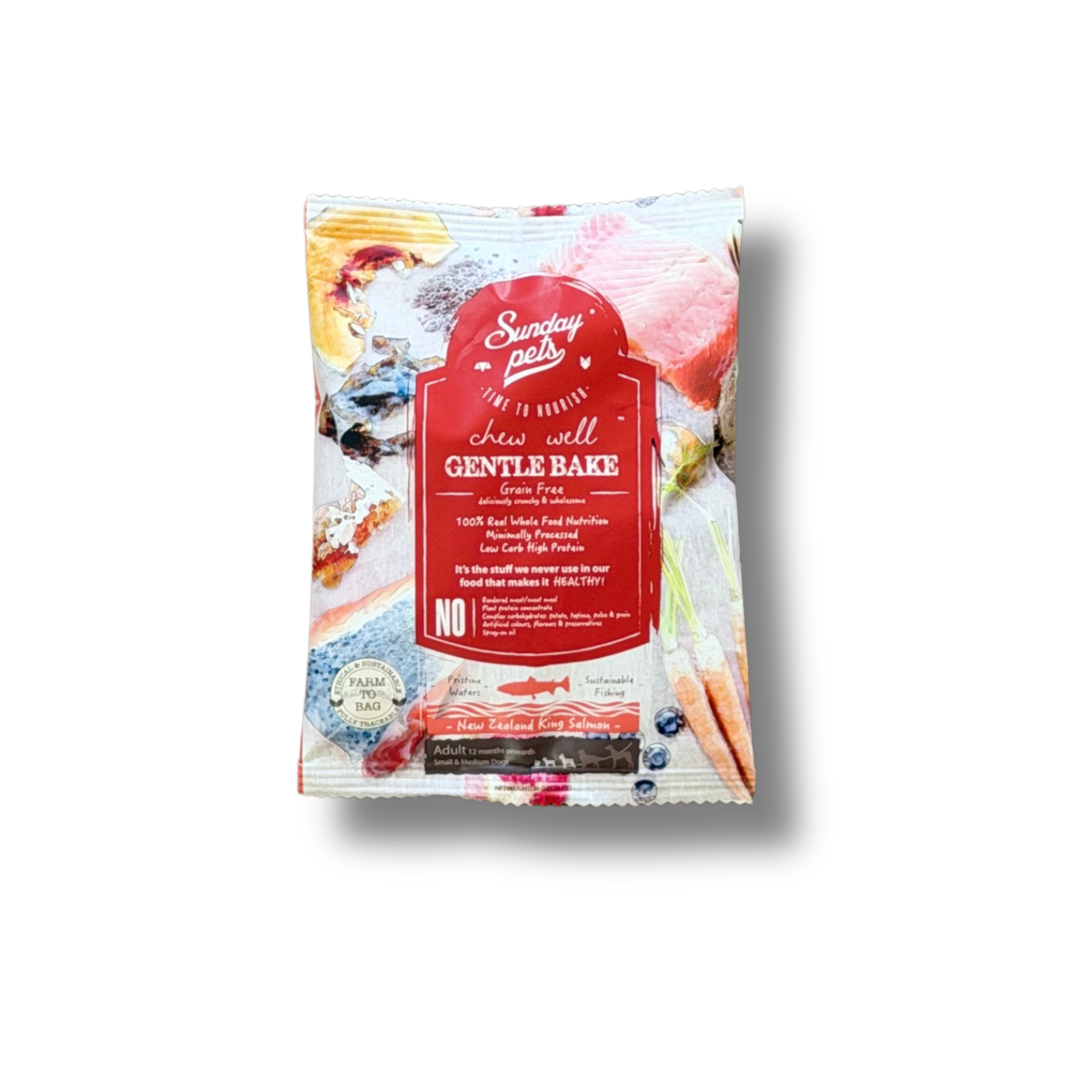 Graanvrije Gentle Bake Treats met verse Zalm - Sunday Pets