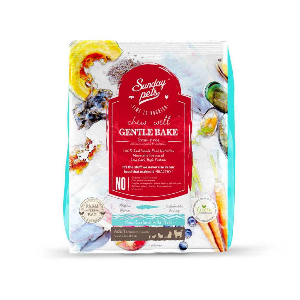 Hypoallergeen Kattenvoer Wilde Hoki Adult - Sunday Pets Gentle Baked 1,3kg