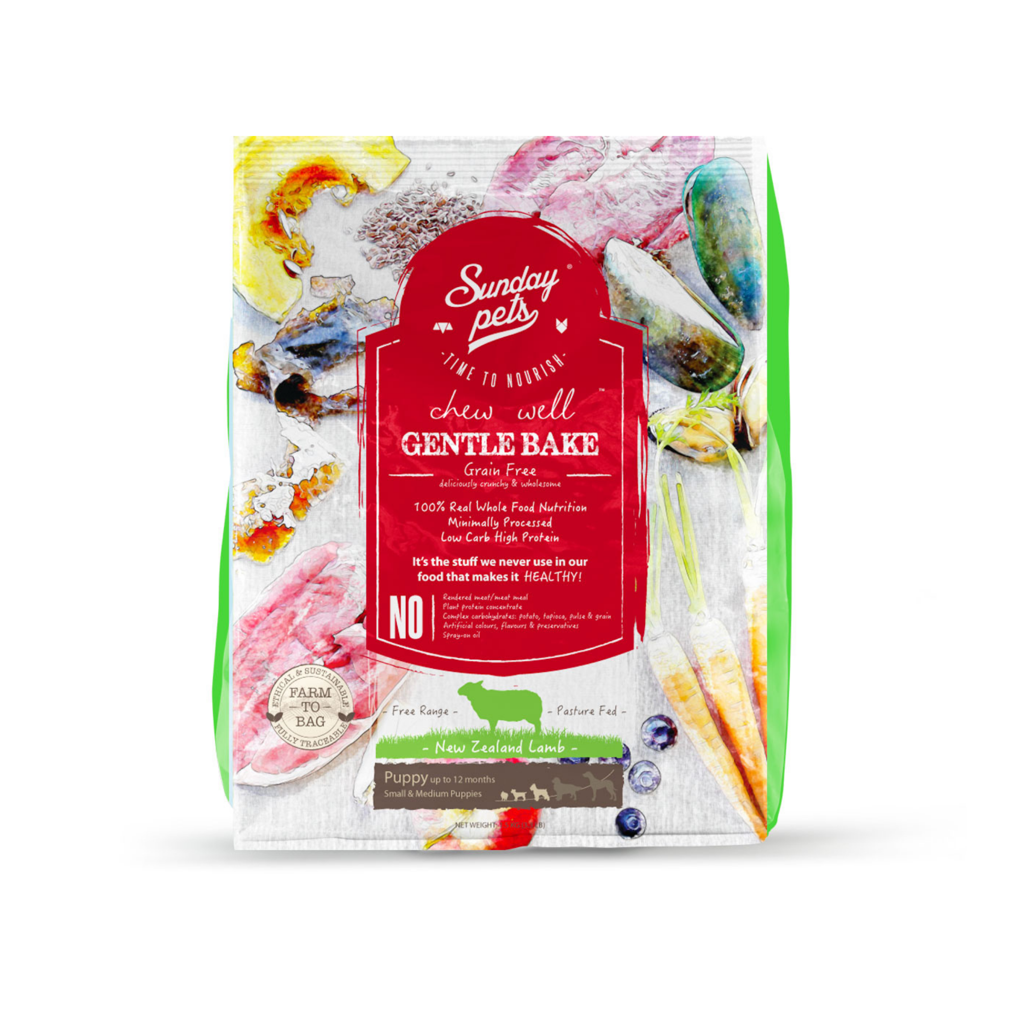 Puppy Hondenvoer met lamsvlees - Sunday Pets Gentle Bake 1,3kg