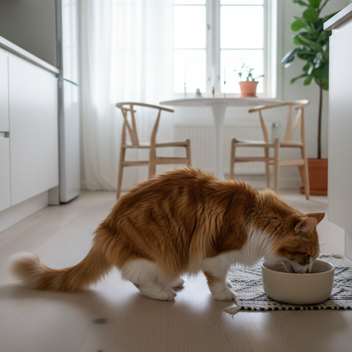 kat eet uit voerbak sunday pets kattenvoeding